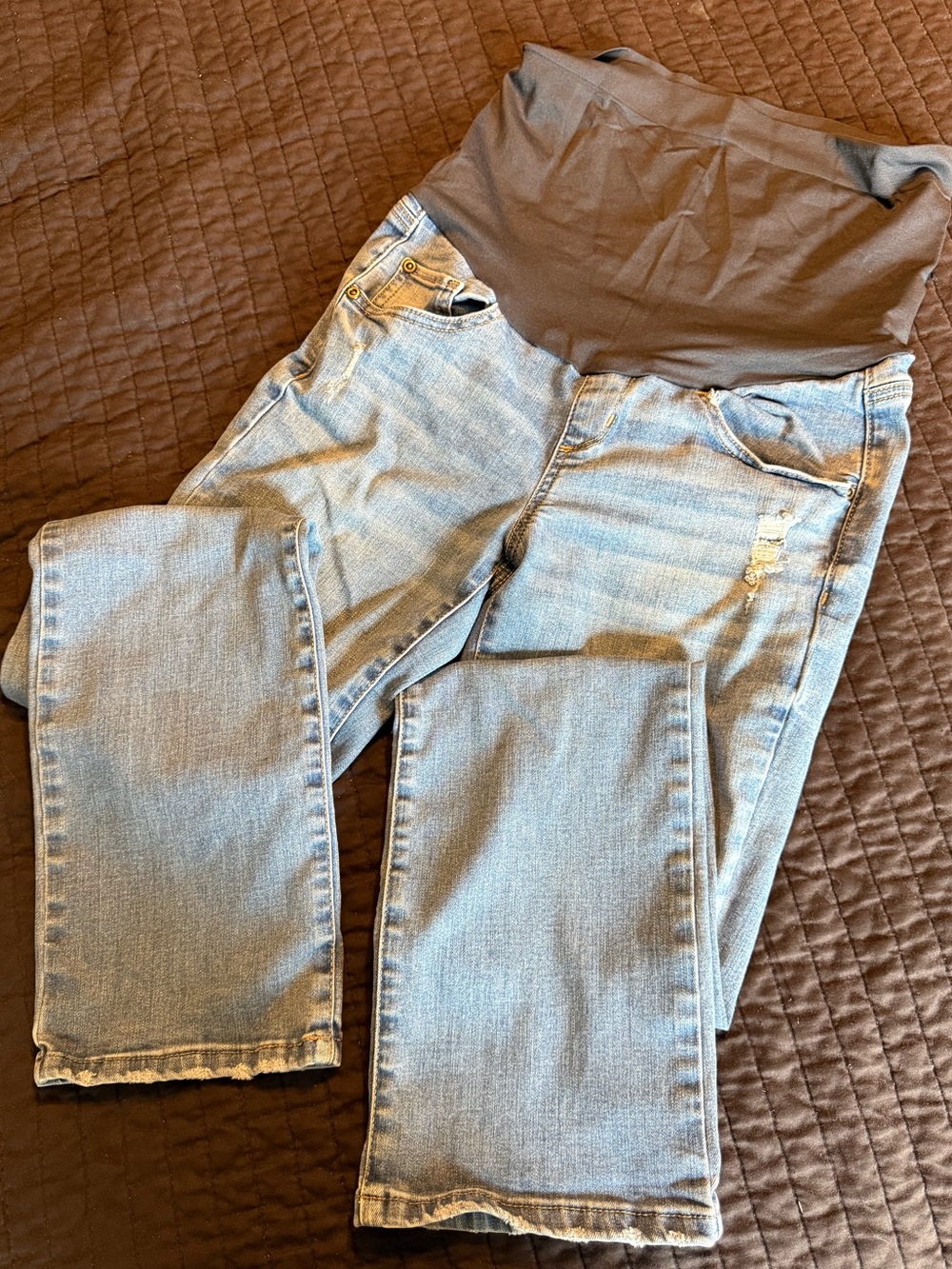 Maternity Denim Jeans with Stretch Waistband